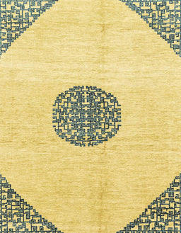 Abstract Bold Yellow Modern Rug, abs3407