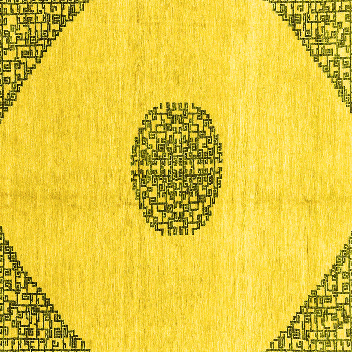 Square Machine Washable Abstract Yellow Modern Rug, wshabs3407yw