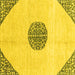 Square Machine Washable Abstract Yellow Modern Rug, wshabs3407yw