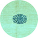 Round Abstract Light Blue Modern Rug, abs3407lblu