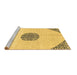 Sideview of Machine Washable Abstract Brown Modern Rug, wshabs3407brn