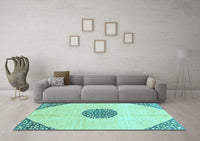 Machine Washable Abstract Light Blue Modern Rug, wshabs3407lblu