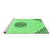 Sideview of Machine Washable Abstract Emerald Green Modern Area Rugs, wshabs3407emgrn