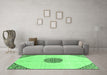 Machine Washable Abstract Emerald Green Modern Area Rugs in a Living Room,, wshabs3407emgrn