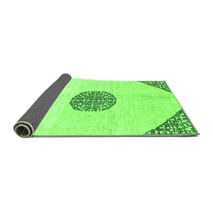 Sideview of Abstract Green Modern Rug, abs3407grn
