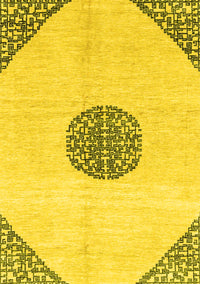 Abstract Yellow Modern Rug, abs3407yw