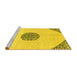 Sideview of Machine Washable Abstract Yellow Modern Rug, wshabs3407yw