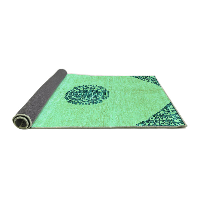 Sideview of Abstract Turquoise Modern Rug, abs3407turq
