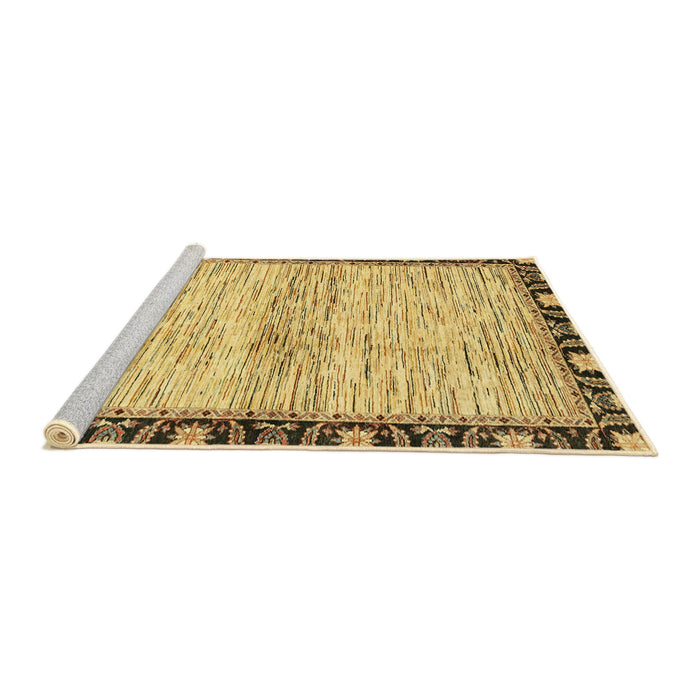 Sideview of Machine Washable Abstract Yellow Rug, wshabs3408