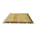 Sideview of Machine Washable Abstract Yellow Rug, wshabs3408