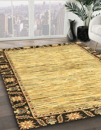 Abstract Bold Yellow Modern Rug, abs3408