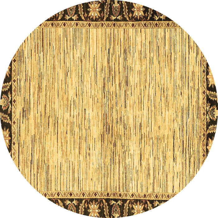 Round Abstract Brown Modern Rug, abs3408brn