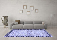 Machine Washable Abstract Blue Modern Rug, wshabs3408blu