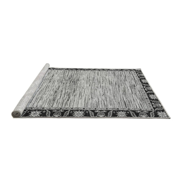 Sideview of Machine Washable Abstract Gray Modern Rug, wshabs3408gry