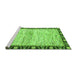 Sideview of Machine Washable Abstract Green Modern Area Rugs, wshabs3408grn