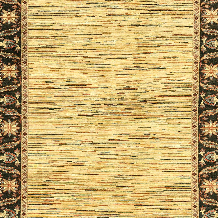 Machine Washable Abstract Yellow Rug, wshabs3408
