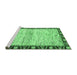 Sideview of Machine Washable Abstract Emerald Green Modern Area Rugs, wshabs3408emgrn