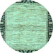 Round Abstract Light Blue Modern Rug, abs3408lblu