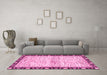 Machine Washable Abstract Pink Modern Rug in a Living Room, wshabs3408pnk