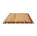 Sideview of Machine Washable Abstract Orange Modern Area Rugs, wshabs3408org