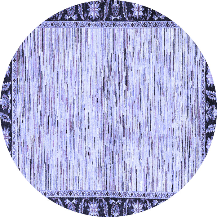 Round Abstract Blue Modern Rug, abs3408blu