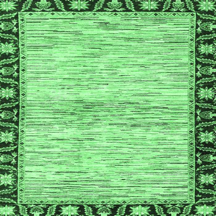 Square Machine Washable Abstract Emerald Green Modern Area Rugs, wshabs3408emgrn