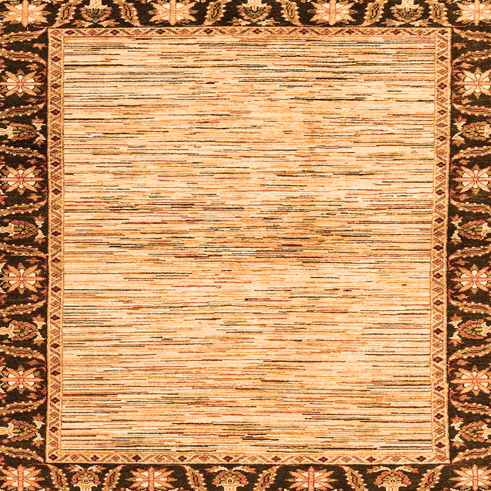 Square Abstract Orange Modern Rug, abs3408org