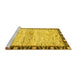 Sideview of Machine Washable Abstract Yellow Modern Rug, wshabs3408yw