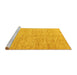 Sideview of Machine Washable Abstract Yellow Modern Rug, wshabs3409yw