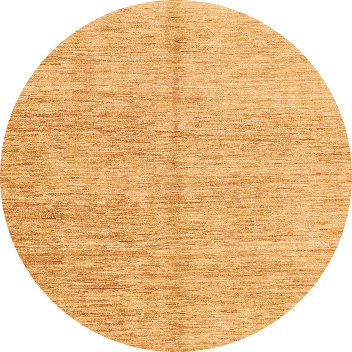 Round Abstract Saffron Yellow Modern Rug, abs3409
