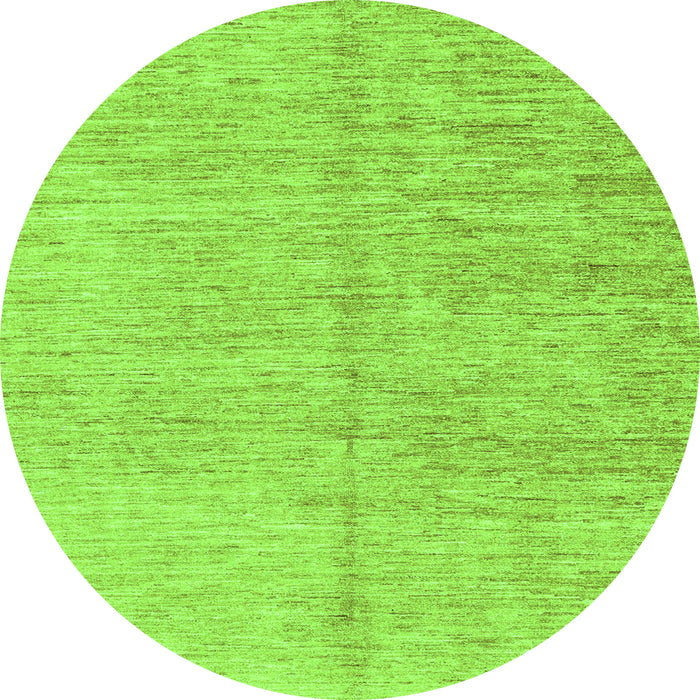 Round Machine Washable Abstract Green Modern Area Rugs, wshabs3409grn
