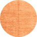 Round Abstract Orange Modern Rug, abs3409org