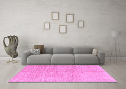 Machine Washable Abstract Purple Modern Area Rugs in a Living Room, wshabs3409pur