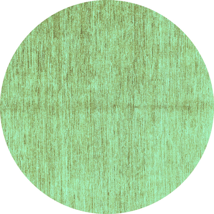 Round Abstract Turquoise Modern Rug, abs3409turq