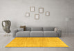 Machine Washable Abstract Yellow Modern Rug in a Living Room, wshabs3409yw