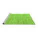 Sideview of Machine Washable Abstract Green Modern Area Rugs, wshabs3409grn