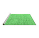 Sideview of Machine Washable Abstract Emerald Green Modern Area Rugs, wshabs3409emgrn