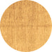 Round Abstract Brown Modern Rug, abs3409brn