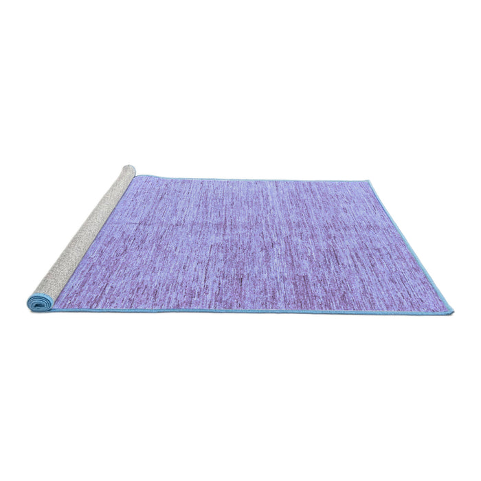 Sideview of Machine Washable Abstract Blue Modern Rug, wshabs3409blu