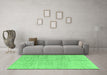 Machine Washable Abstract Emerald Green Modern Area Rugs in a Living Room,, wshabs3409emgrn