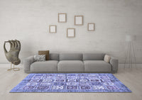 Machine Washable Abstract Blue Modern Rug, wshabs340blu