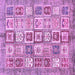 Square Machine Washable Abstract Purple Modern Area Rugs, wshabs340pur