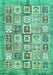 Machine Washable Abstract Turquoise Modern Area Rugs, wshabs340turq