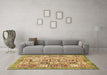 Machine Washable Abstract Brown Modern Rug in a Living Room,, wshabs340brn