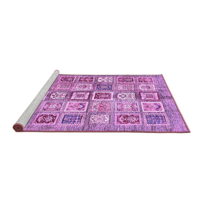 Sideview of Machine Washable Abstract Purple Modern Area Rugs, wshabs340pur