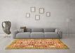 Machine Washable Abstract Orange Modern Area Rugs in a Living Room, wshabs340org