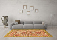 Machine Washable Abstract Orange Modern Rug, wshabs340org