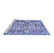 Sideview of Machine Washable Abstract Blue Modern Rug, wshabs340blu