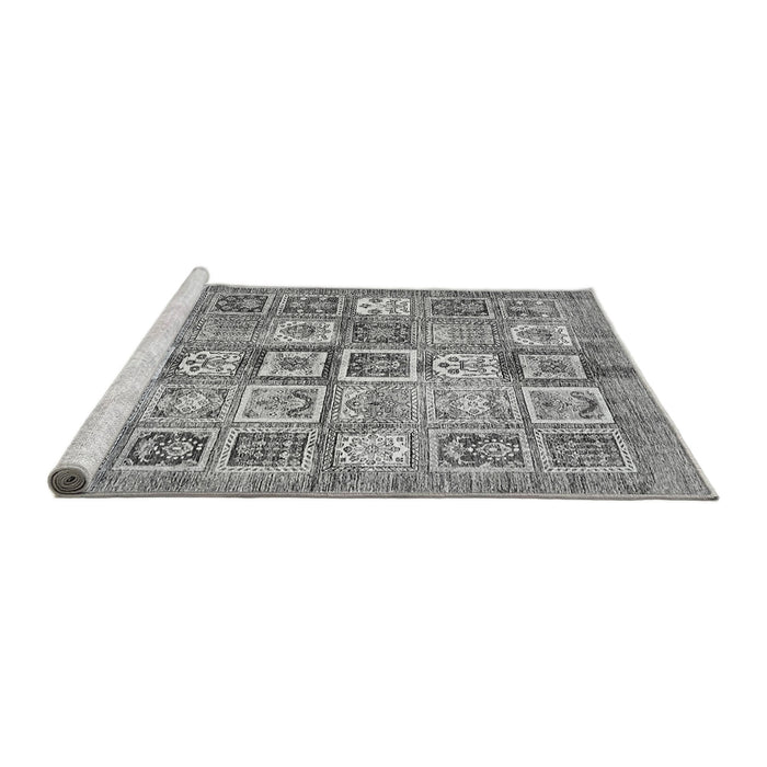 Sideview of Machine Washable Abstract Gray Modern Rug, wshabs340gry