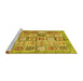 Sideview of Machine Washable Abstract Yellow Modern Rug, wshabs340yw